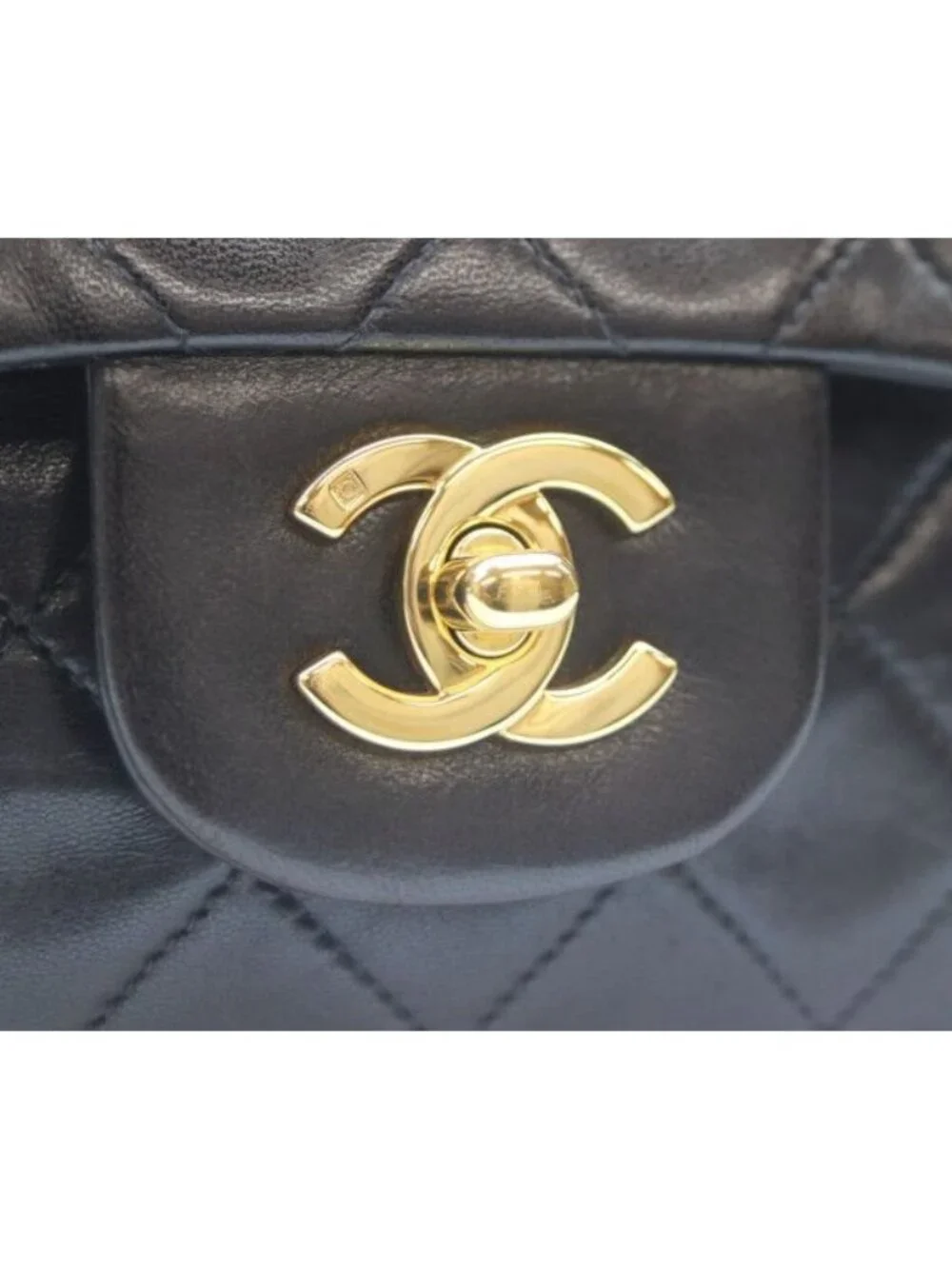 Chanel Black Lambskin Gold Double Flap Bag Quilted 23